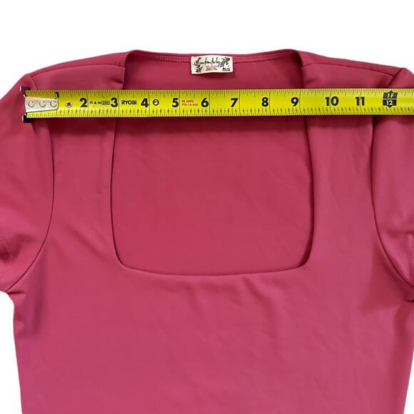 Intimately Free People Bodysuit Thong Sz Small Fair & Square Neck Stretch Womens - Picture 6 of 13